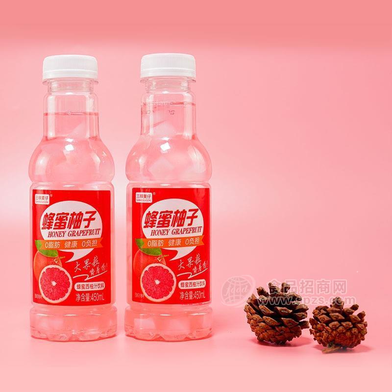 三稞菓仔蜂蜜柚子大果粒果汁蜂蜜西柚汁饮料450mL