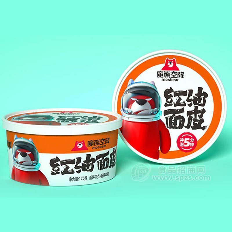 ·魔熊空降红油面皮方便面皮桶装方便面120g 