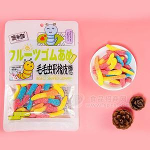 澳米伽毛毛蟲形橡皮糖休閑食品招商