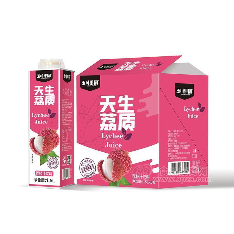 玉川果园保鲜屋荔枝汁饮料1.5L×6瓶