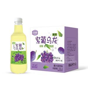 京智源大瓶裝紫葡烏龍茶果汁茶飲料1.25LX6瓶