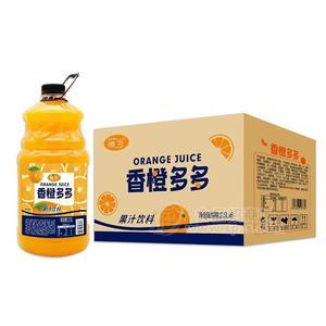 通飞大桶装家庭装大容量香橙多多果汁饮料果肉果汁2.5LX6桶