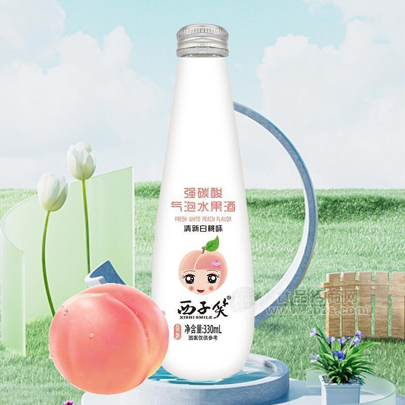 西子笑清新白桃味強碳酸氣泡水果酒330ml