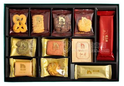 红工坊曲奇饼干礼盒传统糕点礼盒内部