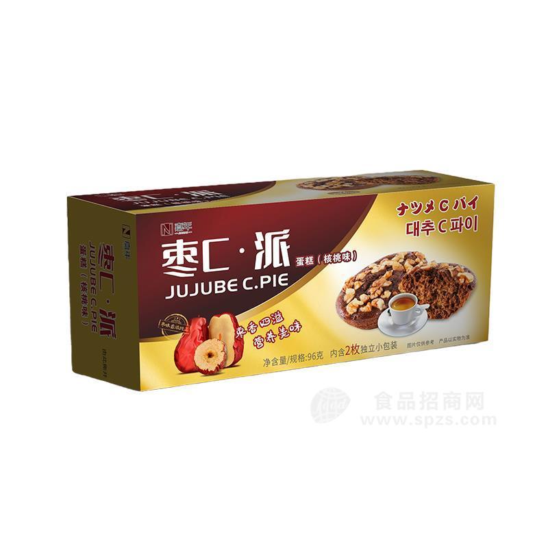 ·嘉年枣C·派蛋糕核桃味糕点烘焙食品96g 