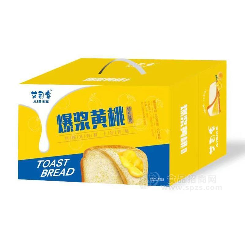 艾司客爆浆黄桃切片吐司面包散装称重