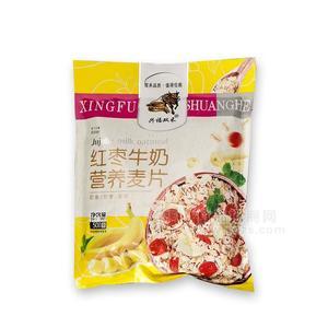 興福雙禾紅棗牛奶營養(yǎng)麥片袋裝方便食品500g