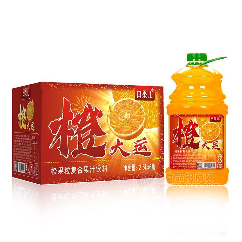 ·田果儿橙大运橙果粒复合果汁饮料2.5L×6瓶 
