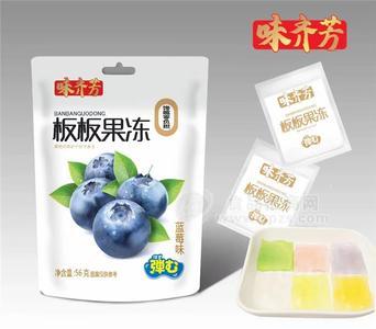 味齐芳蓝莓味板板果冻56g