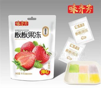 味齐芳草莓味板板果冻56g