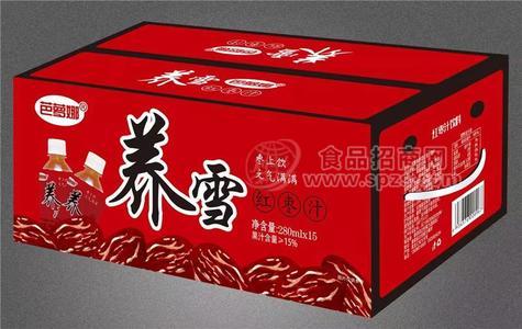 芭蘿娜養(yǎng)雪紅棗汁飲料280ml×15瓶×1箱果汁飲品