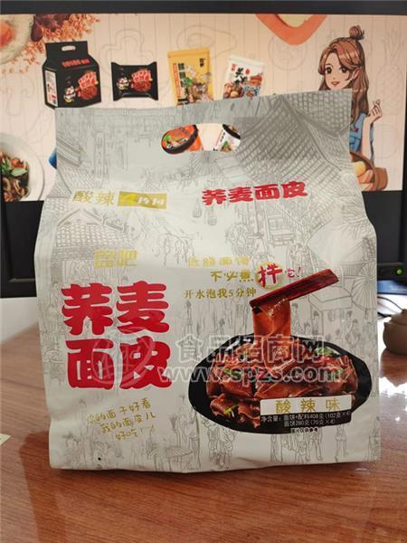 盘吧荞麦面皮酸辣味非油炸实惠酸辣4连包