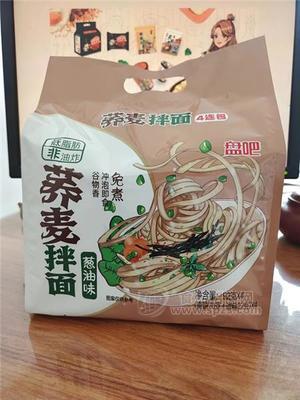 盘吧荞麦拌面葱油味非油炸实惠4连包