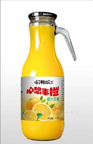 哈勒濱心想事橙橙汁飲料1.5L玻璃瓶餐飲宴會(huì)飲料