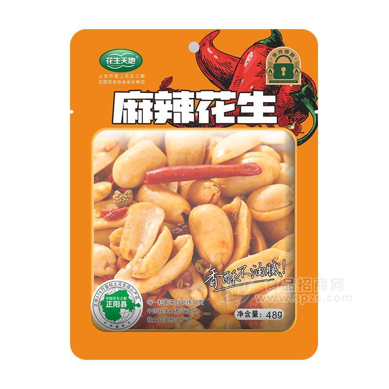 ·花生天地麻辣花生袋装休闲食品48g 