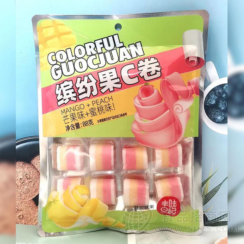 丰味日记缤纷果C卷芒果蜜桃味糖果招商88g