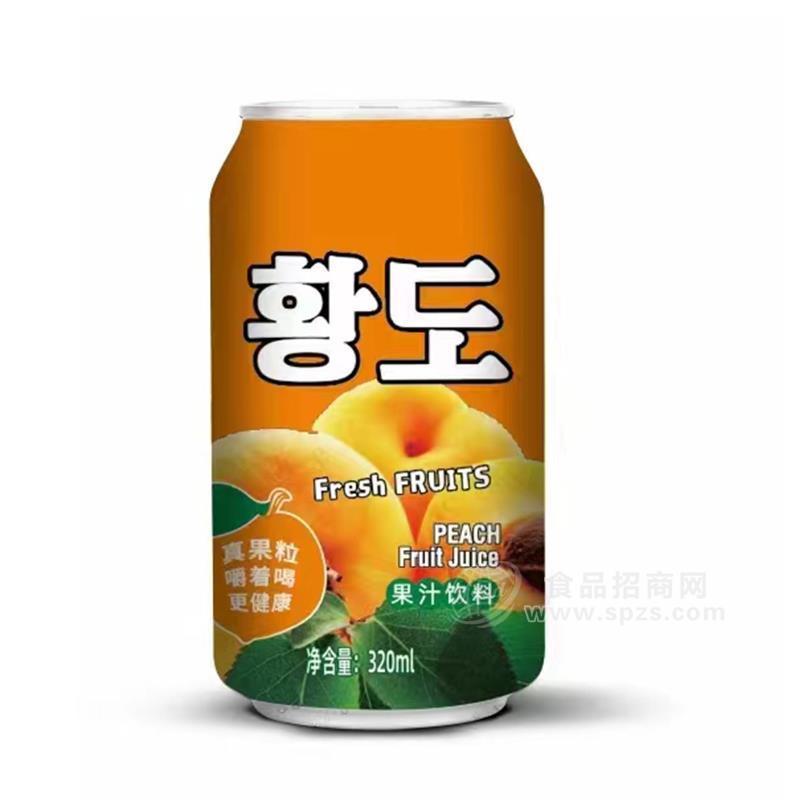 ·黄桃味果汁饮料罐装招商320ml 