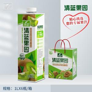 清藍獼猴桃味清藍果園發(fā)酵復合果汁飲料1L×6瓶