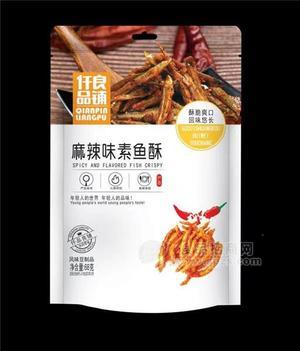 仟品良铺麻辣味素鱼酥68g休闲零食
