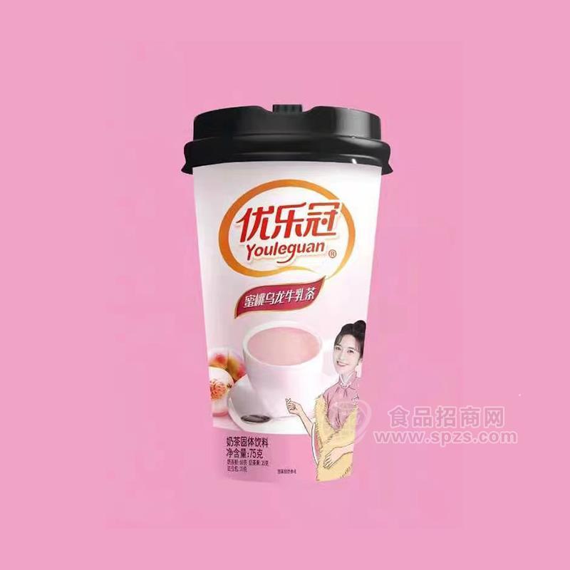 优乐冠蜜桃乌龙牛乳茶奶茶固体饮料75g