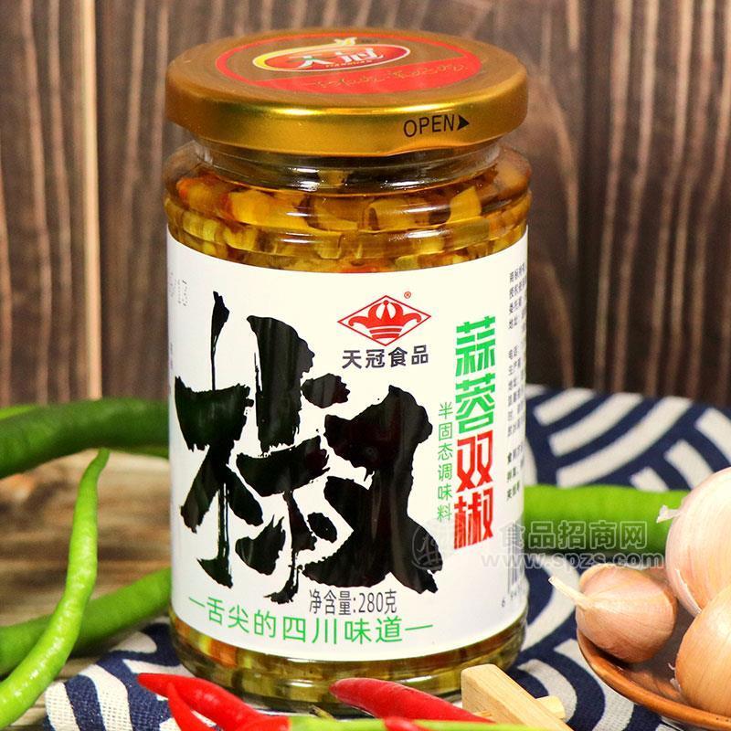 ·天冠食品青椒酱蒜蓉双椒酱半固态调味料280g 