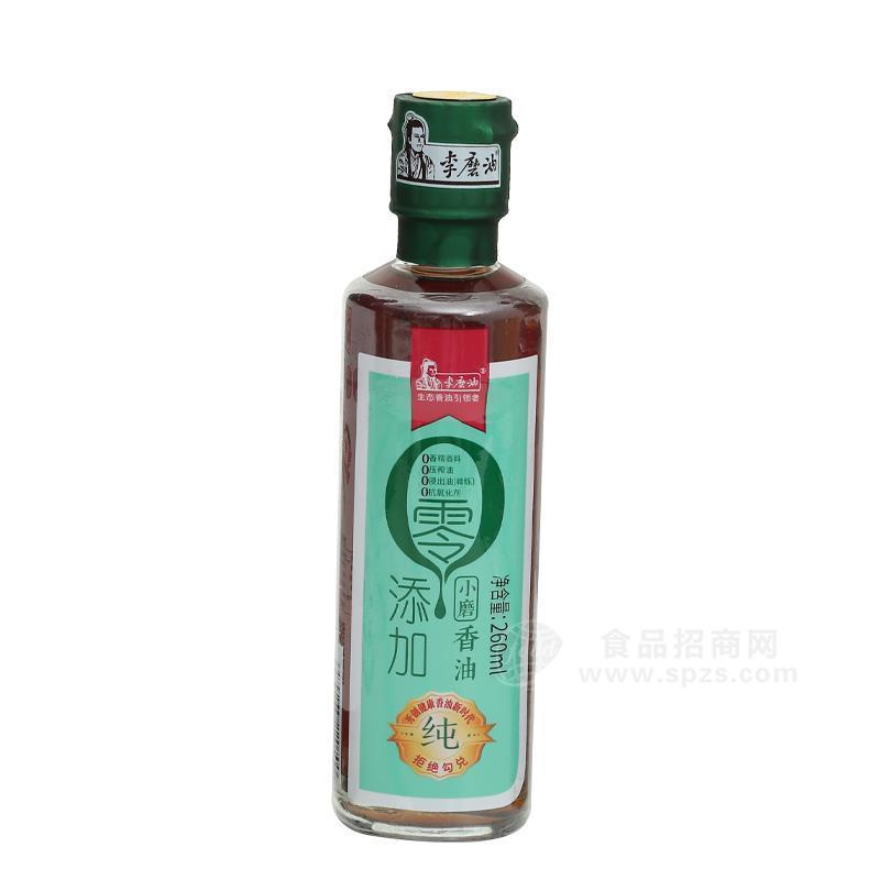 李磨油零添加小磨香油玻璃瓶招商260ml