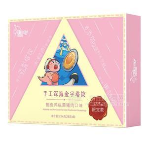 咕鲁益鲍鱼鸡枞菌猪肉口味手工深海金字塔饺224g