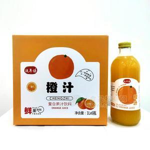 流年语橙汁复合果汁饮料1lx6瓶