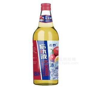 希野忘憂水百香果伏特加風(fēng)味玻璃瓶氣泡酒358ml