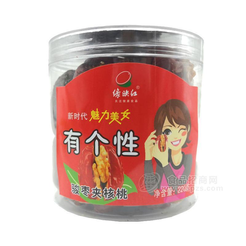 绿映红骏枣夹核桃罐装220克