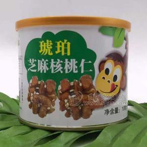 绿映红琥珀芝麻核桃仁坚果休闲零食100g