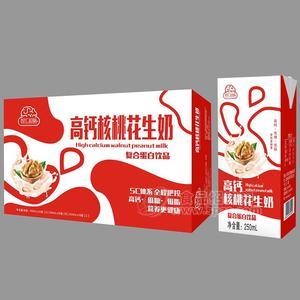 智匯超腦高鈣核桃花生奶復(fù)合蛋白飲料箱裝招商250ml×24盒