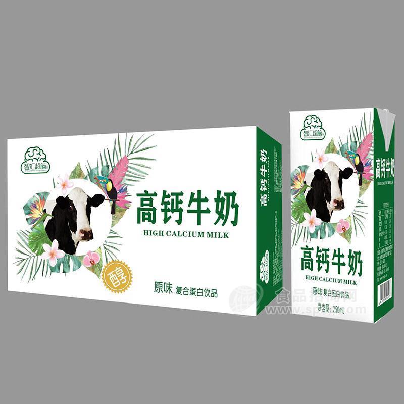 智匯超腦高鈣牛奶原味復(fù)合蛋白飲料箱裝招商250ml