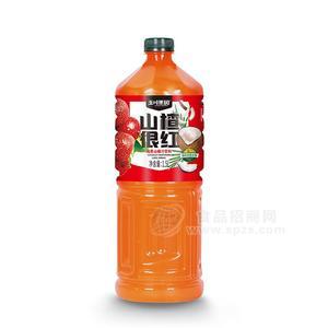 玉川果園山楂很紅椰果山楂汁飲料1.5l