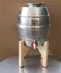 九谷304食品级不锈钢酒坛密封圆酒桶带龙头支架10斤油桶酒罐酒罐酒壶
