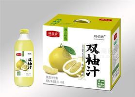 柚益香香柚+胡柚雙柚汁果蔬汁飲料1L×6瓶玻璃大瓶裝餐飲飲品