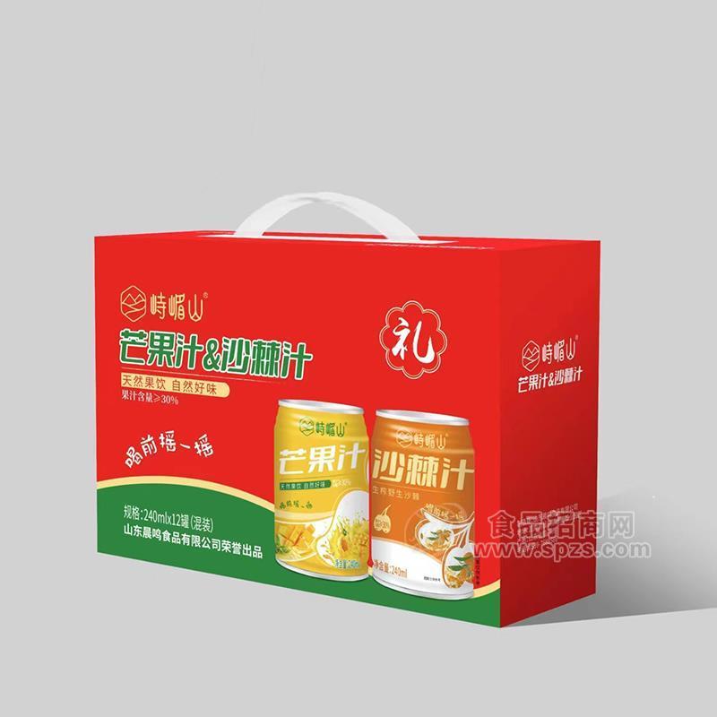 ·峙嵋山芒果汁沙棘汁果汁饮料240mlx12罐 