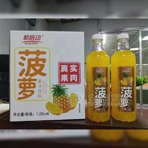 新啟動菠蘿真實(shí)果肉果汁飲料1.25lx6瓶