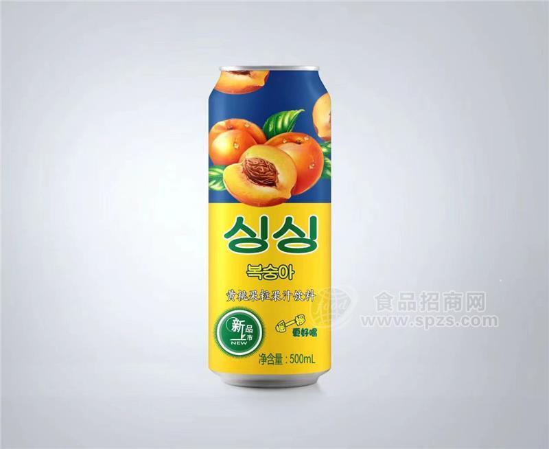 黄桃果粒果汁饮料罐装招商500ml