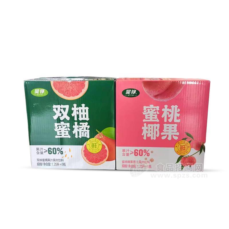 吳錚蜜桃椰果雙柚蜜橘果汁果肉飲料禮盒裝1.25lx6瓶
