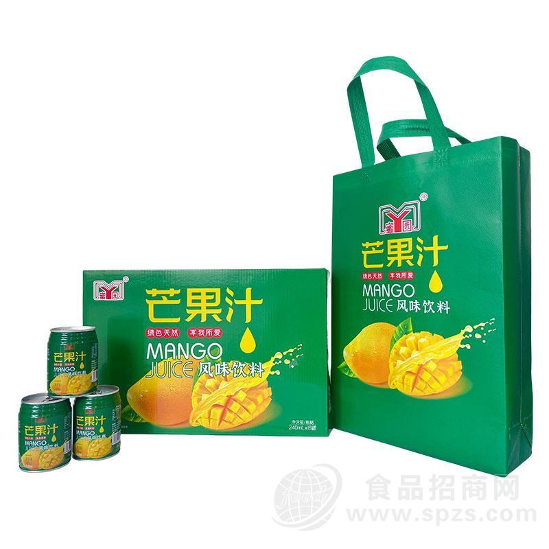 蜜园芒果汁风味饮料手提礼盒装240mlx16罐