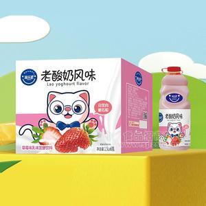 简乐派草莓味乳饮料老酸奶风味乳味发酵饮料1.5Lx6瓶