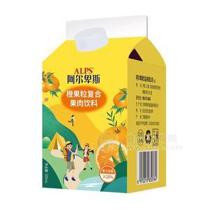 阿爾卑斯屋頂盒裝果汁飲料橙果粒復(fù)合果汁飲料500ml