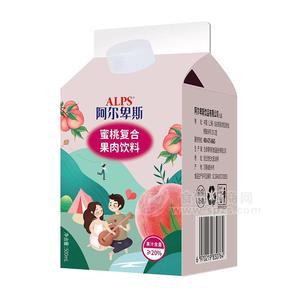 阿爾卑斯屋頂盒果汁蜜桃果粒復(fù)合果肉飲料500ml