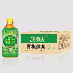 果戀美青梅綠茶口味飲料茶飲料1LX10瓶