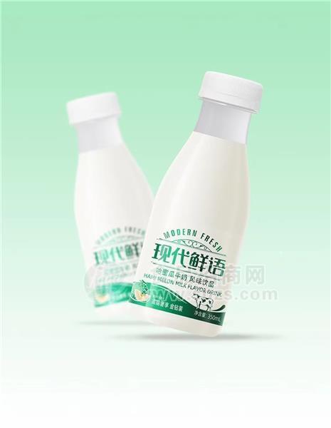 現(xiàn)代鮮語發(fā)酵酸奶哈密瓜牛奶金鉆裝350ml.jpg