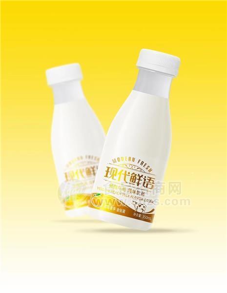 現(xiàn)代鮮語發(fā)酵酸奶黃桃牛奶金鉆裝350ml