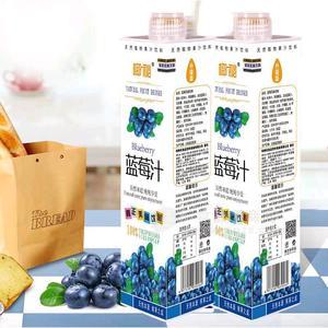椰秘鲜榨蓝莓汁果汁饮料1LX6瓶