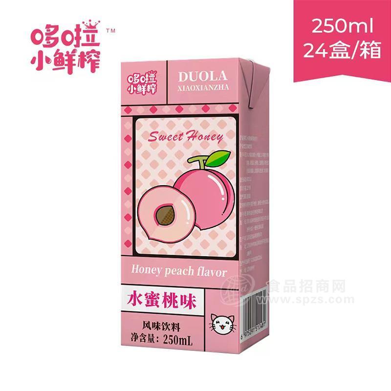 ·哆啦小鲜榨水蜜桃味风味饮料招商250ml 