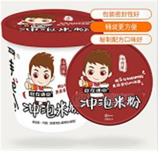 方便桶装绵阳冲泡米粉 四川开元牛肉粉丝贴牌厂家